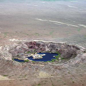 A crater on the Semipalatinsk Test Site in the steppes of Kazakhstan. After the country’s independence in 1991, the Kazakh government closed down the site and returned its nuclear weapon stockpiles to Russia – at that time the fourth largest nuclear arsenal in the world.